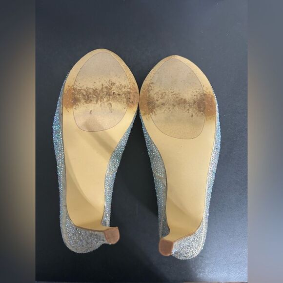 Steve Madden DEEVAA Champagne Glittery platform heels Size 9 - Picture 6 of 8